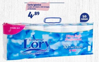 In'S Mercato Carta igienica 4 veli, 10 rotoli x 160 strappi, profumata offerta