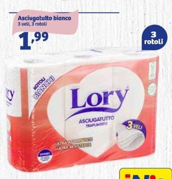 In'S Mercato Asciugatutto bianco 3 veli, 3 rotoli offerta