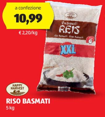ALDI HAPPY HARVEST RISO BASMATI 5 kg offerta