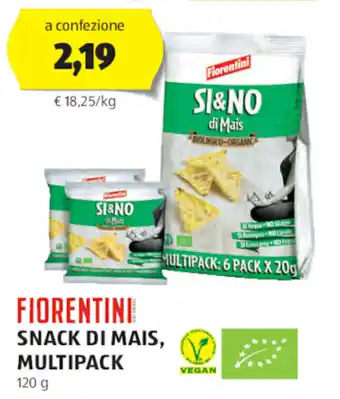ALDI FIORENTINI SNACK DI MAIS, MULTIPACK 120 g offerta
