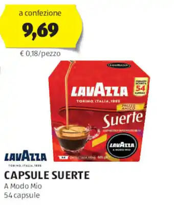 ALDI LAVAZZA CAPSULE SUERTE A Modo Mio 54 capsule offerta