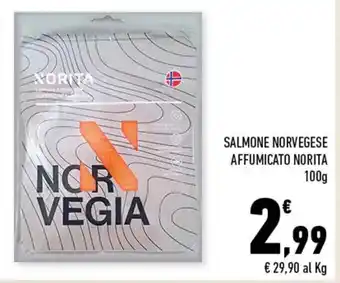 Conad Superstore SALMONE NORVEGESE AFFUMICATO NORITA 100 g offerta