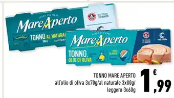 Conad Superstore TONNO MARE APERTO all'olio di oliva 3x70g/al naturale 3x80g/ leggero 3x60g offerta