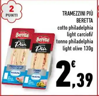 Conad Superstore TRAMEZZINI PIÙ BERETTA cotto philadelphia light carciofil tonno philadelphia light olive 130g offerta