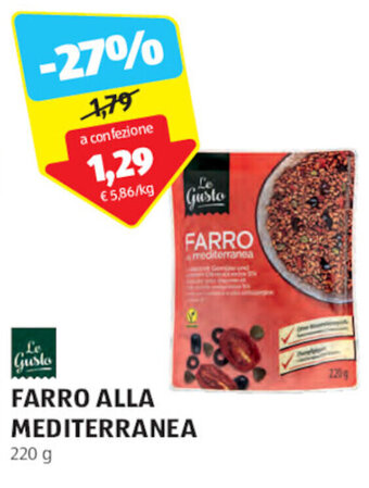 ALDI Le Gusto FARRO ALLA MEDITERRANEA 220 g offerta