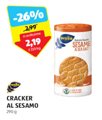 ALDI Wasa CRACKER AL SESAMO 290 g offerta