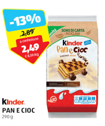 ALDI Kinder PAN E CIOC 290 g offerta