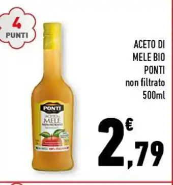 ACETO DI MELE BIO PONTI non filtrato 500ml