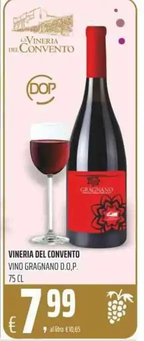 Coop VINERIA DEL CONVENTO VINO GRAGNANO D.O.P. 75 CL offerta