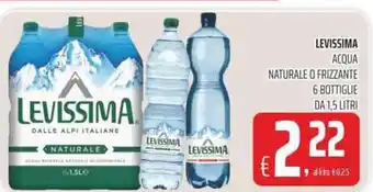 Coop LEVISSIMA ACQUA NATURALE O FRIZZANTE 6 BOTTIGLIE DA 1,5 LITRI offerta