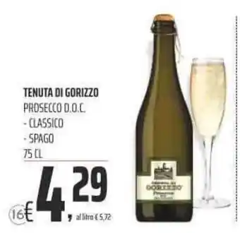 Coop TENUTA DI GORIZZO PROSECCO D.O.C. - CLASSICO - SPAGO 75 CL offerta