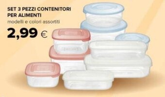SET 3 PEZZI CONTENITORI PER ALIMENTI
