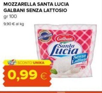 Oasi MOZZARELLA SANTA LUCIA GALBANI SENZA LATTOSIO gr 100 offerta