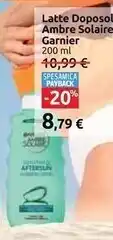 Carrefour Market Garnier latte doposole ambre solaire offerta