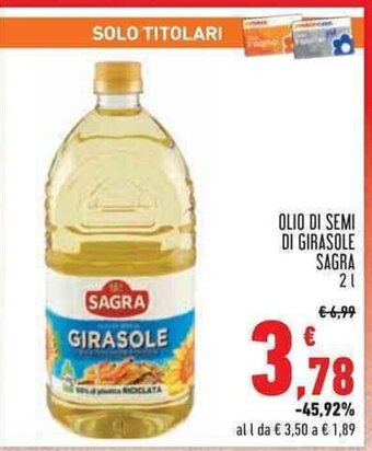 Conad Superstore OLIO DI SEMI DI GIRASOLE SAGRA 2 l offerta