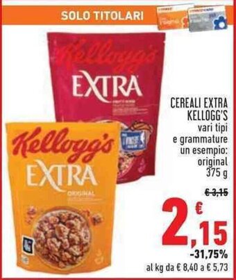 CEREALI EXTRA KELLOGG'S vari tipi 375 g