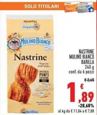 Conad Superstore NASTRINE MULINO BIANCO BARILLA 240 g conf. da 6 pezzi offerta