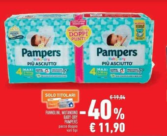 Conad Superstore PANNOLINI, MUTANDINO BABY-DRY PAMPERS pacco doppio vari tipi offerta