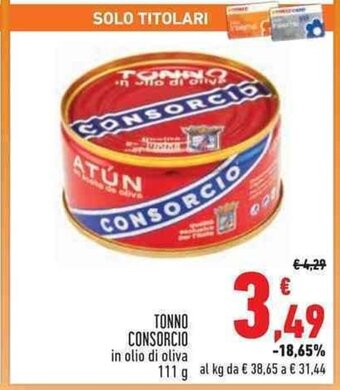 Conad Superstore TONNO CONSORCIO 111 g offerta