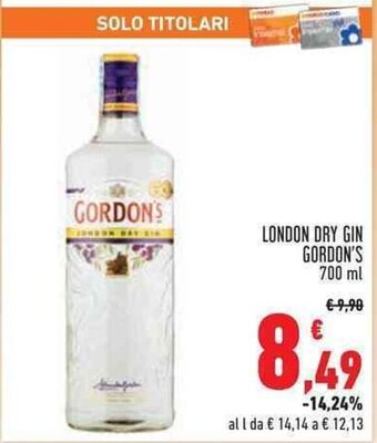 LONDON DRY GIN GORDON'S 700 ml