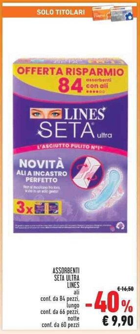 Conad Superstore ASSORBENTI SETA ULTRA LINES offerta