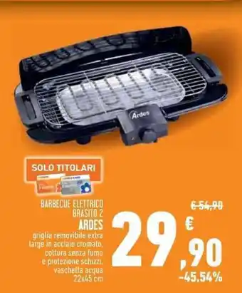 Conad Superstore BARBECUE ELETTRICO BRASITO 2 Ardes 22 x 45 cm offerta