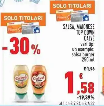 Conad Superstore SALSA, MAIONESE TOP DOWN CALVE 250 ml offerta
