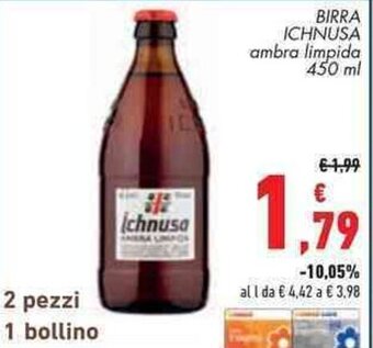 Conad Superstore BIRRA ICHNUSA ambra limpida 450 ml offerta