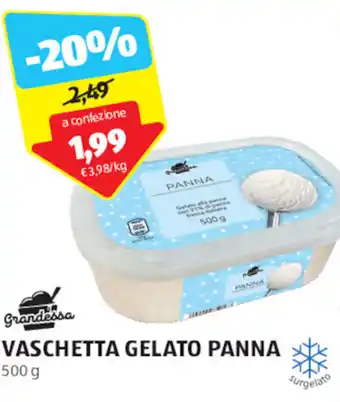 ALDI Grandessa VASCHETTA GELATO PANNA 500 g offerta