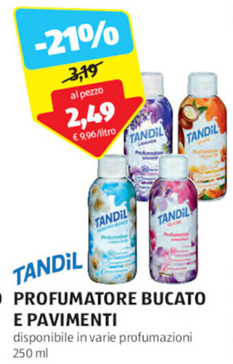 ALDI TANDIL PROFUMATORE BUCATO E PAVIMENTI 250 ml offerta