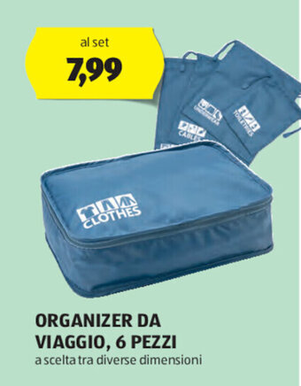 ALDI ORGANIZER DA VIAGGIO, 6 PEZZI offerta