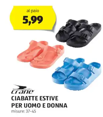 ALDI crane CIABATTE ESTIVE PER UOMO E DONNA misure: 37-45 offerta