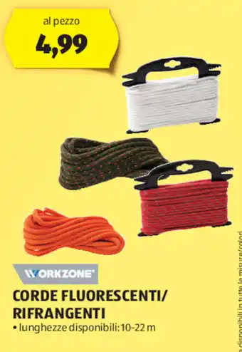 ALDI WORKZONE CORDE FLUORESCENTI/ RIFRANGENTI offerta