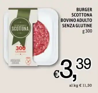Famila BURGER SCOTTONA BOVINO ADULTO SENZA GLUTINE g 300 offerta