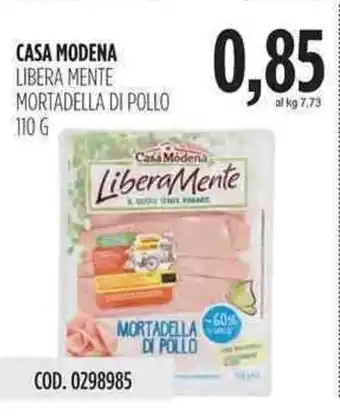 Carico Cash & Carry Casa Modena Libera Mente Mortadella di Pollo 110g offerta
