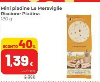 Coop Riccione piadina Mini Piadine Le Meraviglie offerta