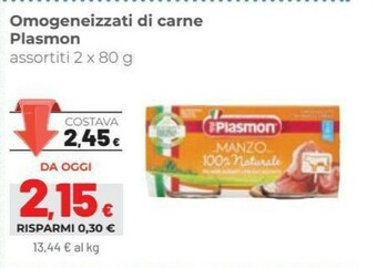 Coop Plasmon Omogeneizzati offerta