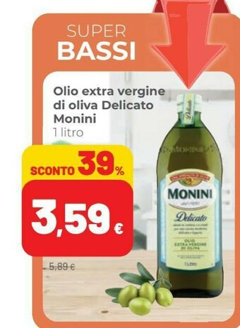Coop Monini Olio Extra Vergine Di Oliva Delicato 1000 G(ml) offerta