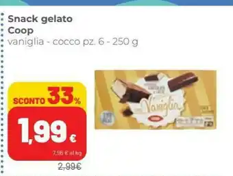Coop Coop - Snack Gelato Al Cocco Ricoperto Di Cioccolato Al Latte 250 G(ml) offerta