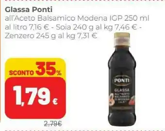 Coop Ponti Glassa Gastronomica All'Aceto Balsamico Di Modena IGP 250 G(ml) offerta