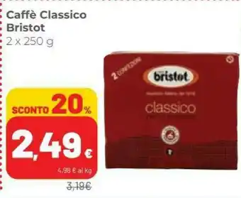 Coop Bristot Classico Intenso E Cremoso Caffè Macinato 250 G(ml) offerta