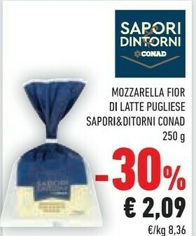 Conad Mozzarella Fior Di Latte Pugliese offerta