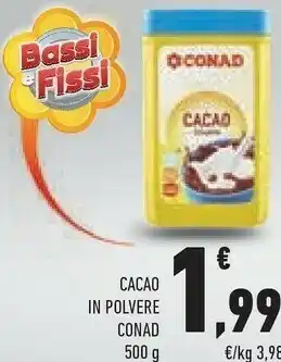 Conad Conad - Kids Polvere Al Cacao 500 G(ml) offerta