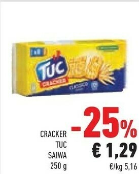 Conad Saiwa Tuc Cracker Classico 250 G(ml) offerta