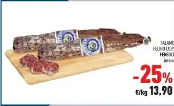 Conad Fereoli Salame Felino offerta