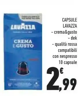 Conad Lavazza Capsule Crema E Gusto offerta