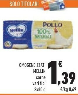 Conad Mellin Omogeneizzati Carne offerta