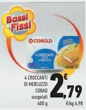 Conad Conad - Croccanti Filetti Di Merluzzo 400 G(ml) offerta