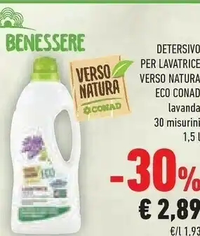 Conad Conad Detersivo Per Lavatrice Verso Natura Lavanda offerta
