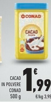 Conad Conad Cacao In Polvere offerta